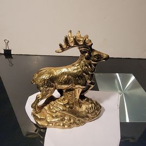 Brass Stag Deer Figurine or Paperweight 4.5